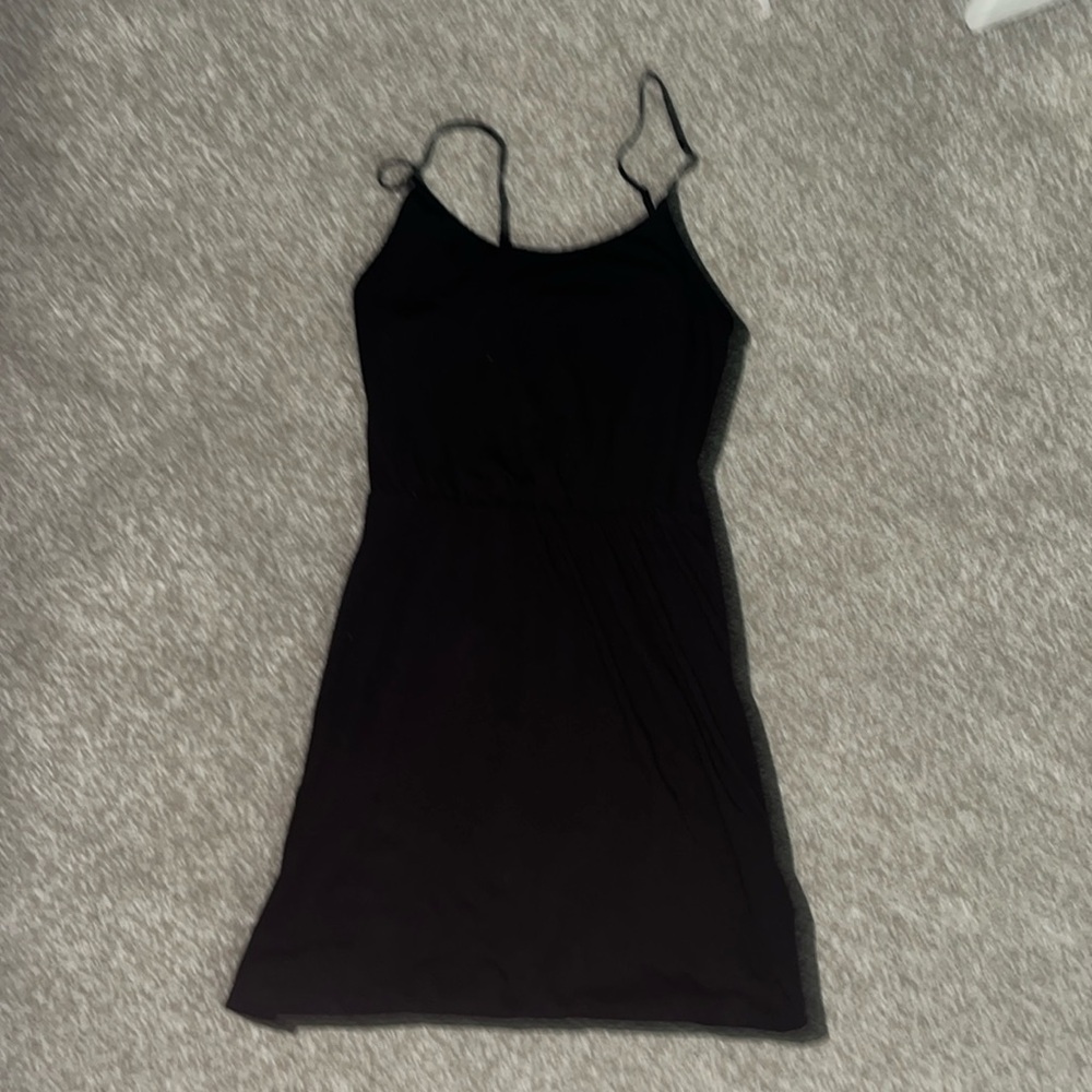 Black knit mini dress